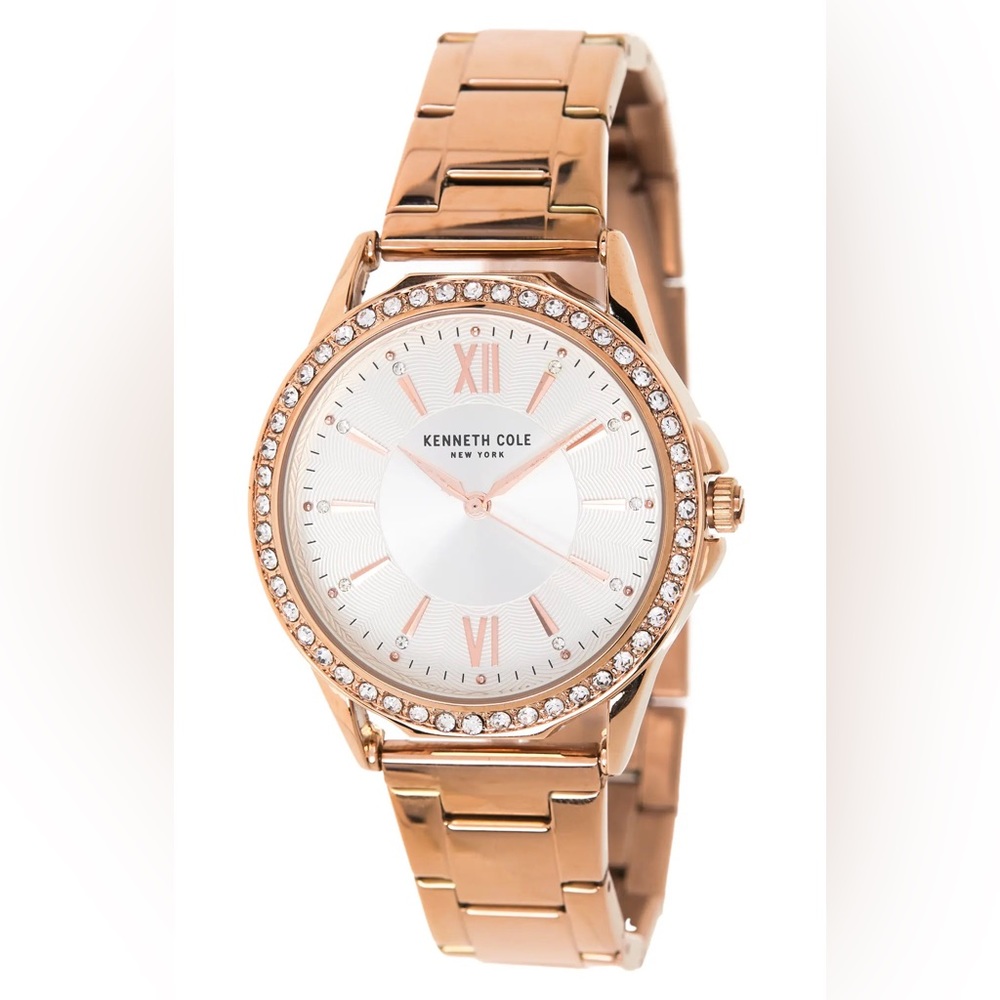 Kenneth Cole 3-Hand Crystal Encrusted Bracelet Watch, 37mm
 
ROSE GOLD